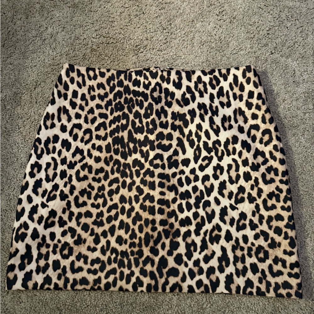 H&M Animal Print Mini Skirt - Black and Tan